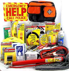 Deluxe Roadside Vehicle Emergency Kit 200+ Pieces New  