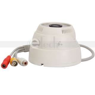 Surveillance 48IR CCTV Security Audio/Video Dome Color Camera White 