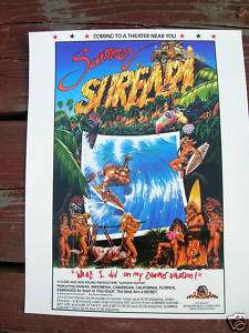 Vintage Summer Surfari surf movie poster surfboard cool  