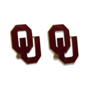  9K VN4K ABN9   Oklahoma Sooners Post Stud Logo Earring Set 