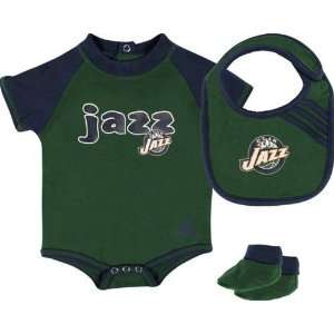  Utah Jazz Bib N Bootie Bodysuit Set (Green) Sports 