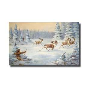  Indians Hunting Woodland Caribou In The Winter Giclee 