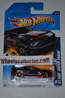 10 FORD Shelby GT 500 Super Snake FTE * Black * 2012 Hot Wheels * New 