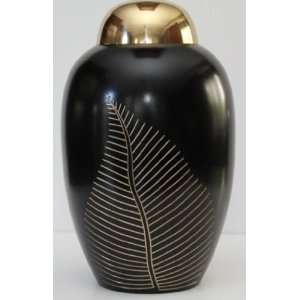  Exquisite Black & Gold Funeral Cremation Urn W/free 