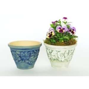  Burley Clay Pansy Planter Green Aged