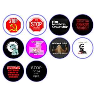  Set of 10 Stop Sopa / Pipa 1.50 Badge Pinback Button 