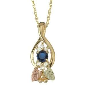  Sapphire & Diamond Black Hills Gold Pendant Jewelry