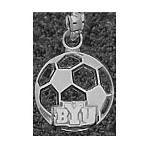  BYU 1/2in Soccer Pendant Sterling Silver Jewelry