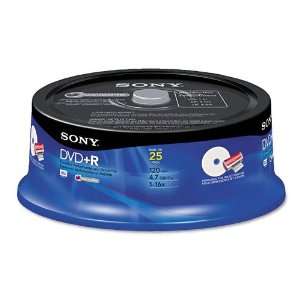  Sony® DVD+R Disc, Spindle, 25/Pack