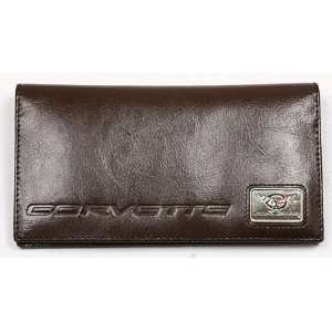 C5 Corvette Brown Leather Checkbook Cover By Motorhead Products Mh1562