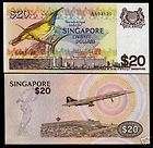 SINGAPORE $20 P12 1979 BIRD CONCORDE COLORFUL UNC BRUNE