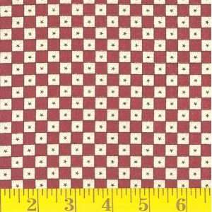  45 Wide Country Caboodle Check Red/ Natural Fabric By 