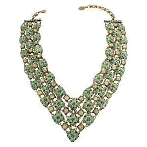 Sumptuous Michal Negrin Necklace Adorned with 3 Rows of Hand Painted 