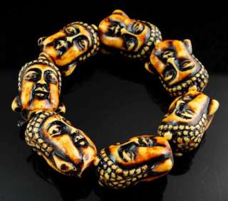 Dia.2.0 Resin Buddha Stretchy Bracelet Bangle Jewelry H0114  