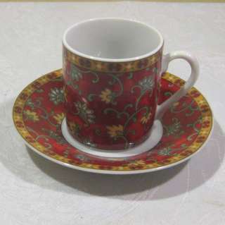 Chintz Style Porcelain Demitasse Cabinet Cup & Saucer  