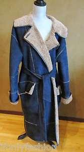 REVILLON PARIS NEW YORK Mid Length Shearling Genuine Fur Jacket Coat 