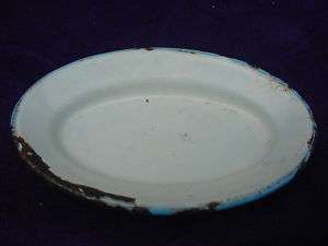 Graniteware Salesman Sample Blue and White Platter  