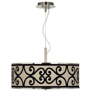  Cambria Scroll Giclee Glow 20 Wide Pendant Light