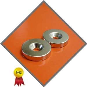  1 Pair N42 Countersunk Disc Magnets 5/8 X 1/8 Thick 