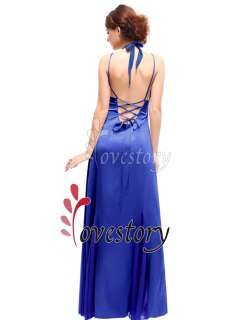 Ever Pretty Sexy Open Back Blue Maxi Long Formal Prom Dresses 09080 US 