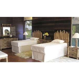  4 Piece Twin Bedroom Set by Hospitality Rattan   Natural 