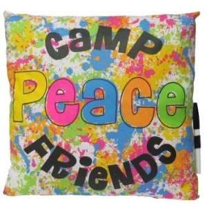  Camp/Peace/Friends Pillow   Splatter Colors, Camp 