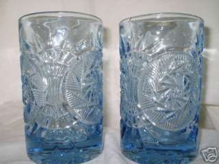 Fostoria STOWE Light Blue HiBall crystal glasses  