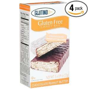 Glutino Gluten Free Candy Bars, Peanut Butter, 5 Count Bars (Pack of 4 
