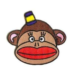 Strephon Artist Patch   2.25 Red Lips Sock Monkey Face 