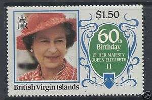 BVI 1986 Queen Elizabeth II 60th Birthday SG 602 MNH  
