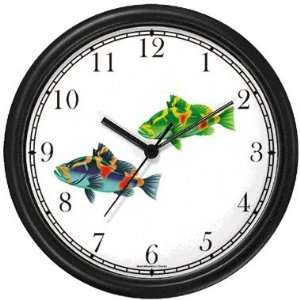  Two Colorful Coy Fish Wall Clock by WatchBuddy Timepieces 