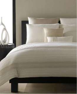 Hotel Collection Stitch Stipe Corded KING Pillow Sham Ivory pillowsham 