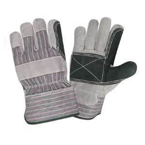   Double Leather Palm, Striped Canvas 2.5 Safety Cuff Gloves (QTY/12