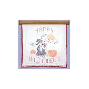   Halloween Witch Wall Quilt   Stamped Cross Stitch Kit