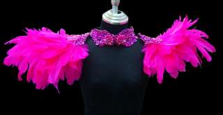 Feather Showgirl Drag Queen Cabaret Burlesque Costume Sequin Shoulder 
