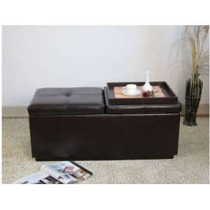   Acme 05607 Marin Bycast Storage Ottoman with Two Trays