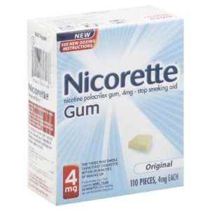  Nicorette Stop Smoking Aid, 4 mg, Gum, Original 110 pieces 