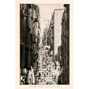  1904 Print Vicolo Pallonetto Santa Lucia Naples Italy 
