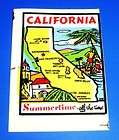 VINTAGE CALIFORNIA STATE SOUVENIR TRAVEL WATER DECAL AUTO OR LUGGAGE 