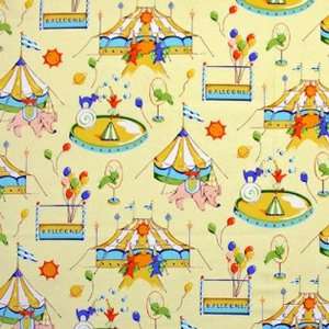  45 Wide Circus The Big Tent Ivory Fabric By The Yard 
