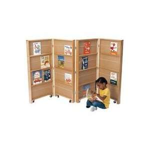    4 Section Double Sided Mobile Library Bookcase