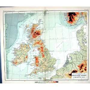  ANTIQUE MAP c1901 BRITISH ISLES IRELAND WALES