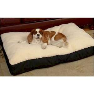   Rectangle Pillow Pet Bed, Cream Snoozer with Fur, Medium, Swirls Print