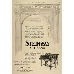  1909 Ad Steinway Art Parlor Grand Piano Louis XVI Gilt 
