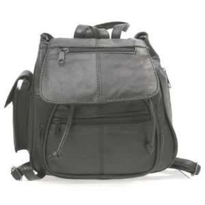  New Large Genuine Leather Backpack Purse Black bag Pet 