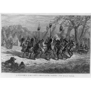 War party,celebrating,victory,scalp dance,1882