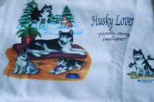 Husky Dogs Dog Lover T Tee Cotton Shirt Clothes Apparel  