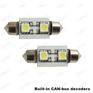Xenon White Canbus Error Free 2 SMD LED License Plate Light Bulbs
