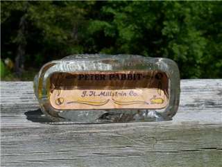 Vintage Glass Peter Rabbit Candy Container J H Millstein Co. PA. w 