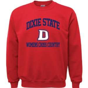 Dixie State Red Storm Red Youth Womens Cross Country Arch Crewneck 